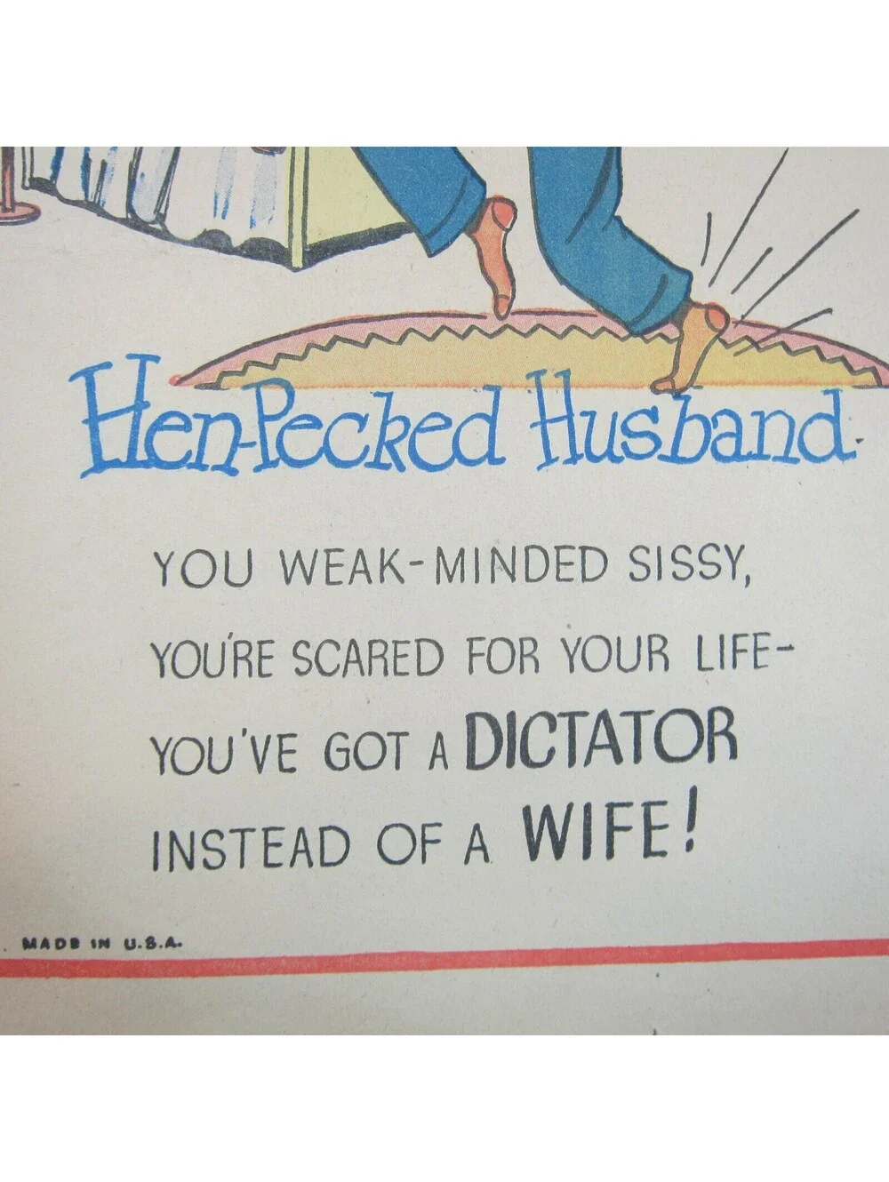 Vintage Vinegar Valentine Hen-Pecked Husband Penny Dreadful Insult Poem Ephemera